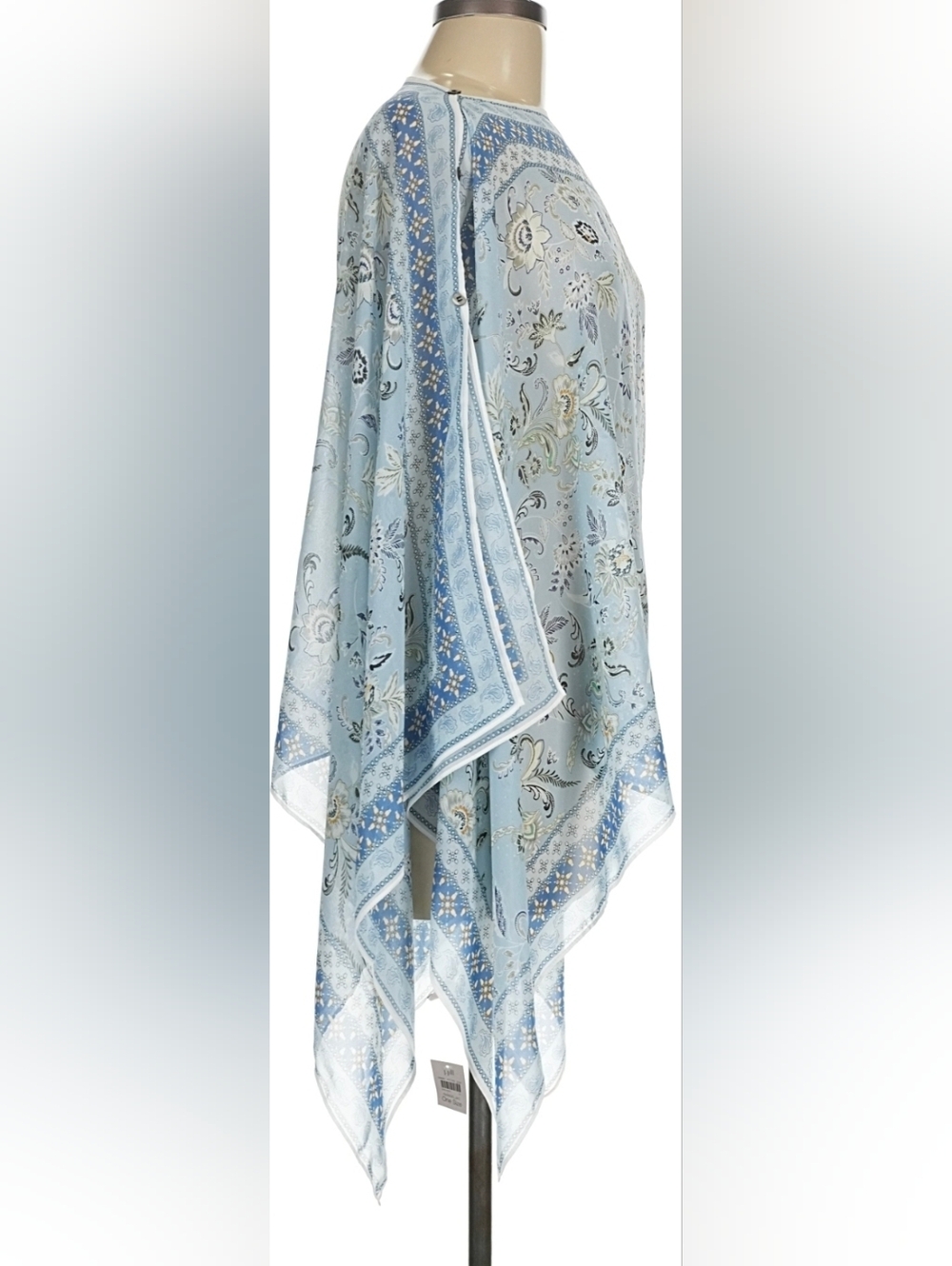 J. Jill Pale Blue Floral Sheer Wrap Kimono. Gorgeous!! NWT - Picture 4 of 9